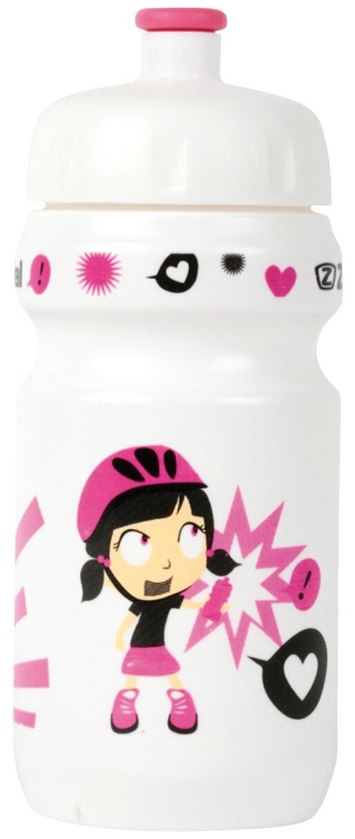 Бутылка велосипедная герметичная Littli Z с пластиковым креплением на раму 350 мл/Zefal (White Pink)