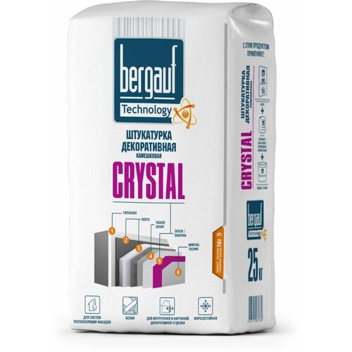Штукатурка декоративная Bergauf Crystal камешки 2.5 мм 25 кг