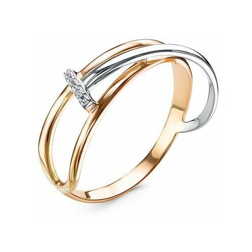 фото Кольцо diamant online, золото, 585 проба, фианит, размер 18