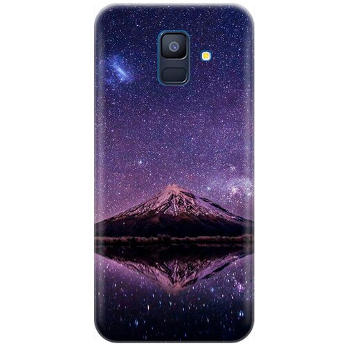фото Силиконовый чехол на samsung galaxy a6 (2018) / самсунг а6 2018 с принтом "гора и звездное небо" gosso