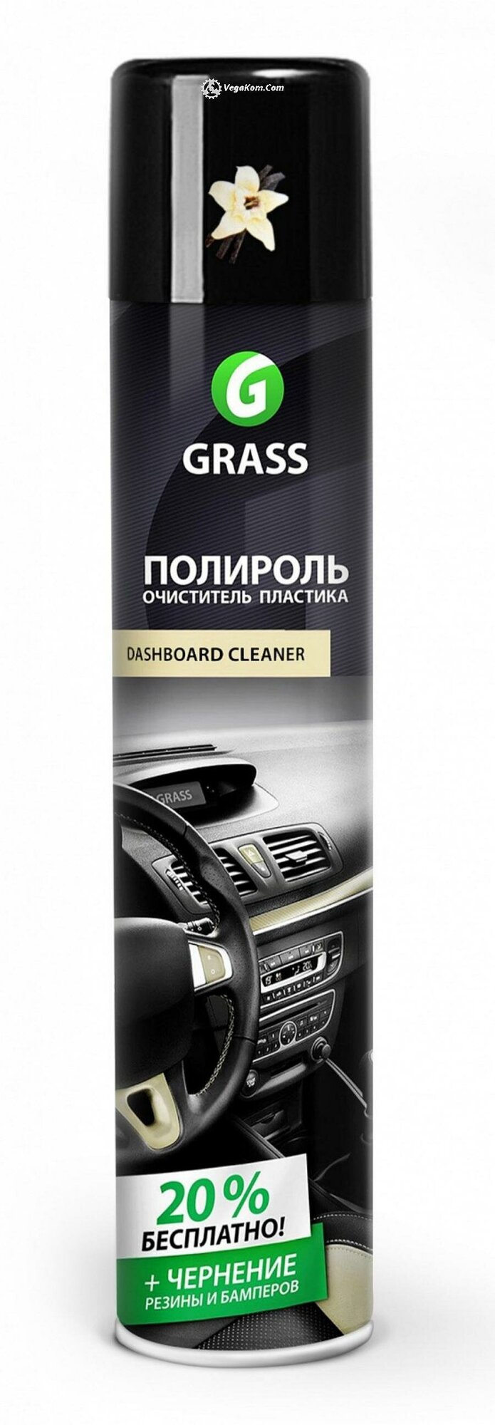 Полироль-очиститель пластика! Dashboard Cleaner ваниль (аэрозоль 750 мл)\ GRASS 1201074