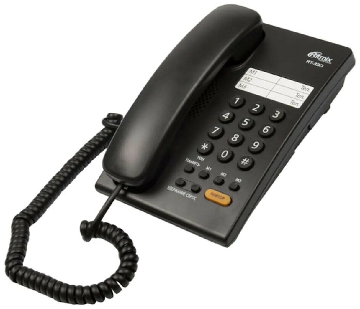 Телефон проводной RITMIX RT-330 BLACK черный