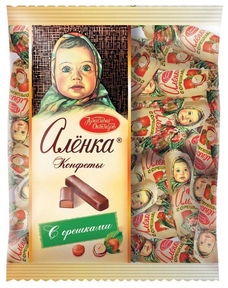 Конфеты Аленка, Красный Октябрь, с орешками, 250 гр.