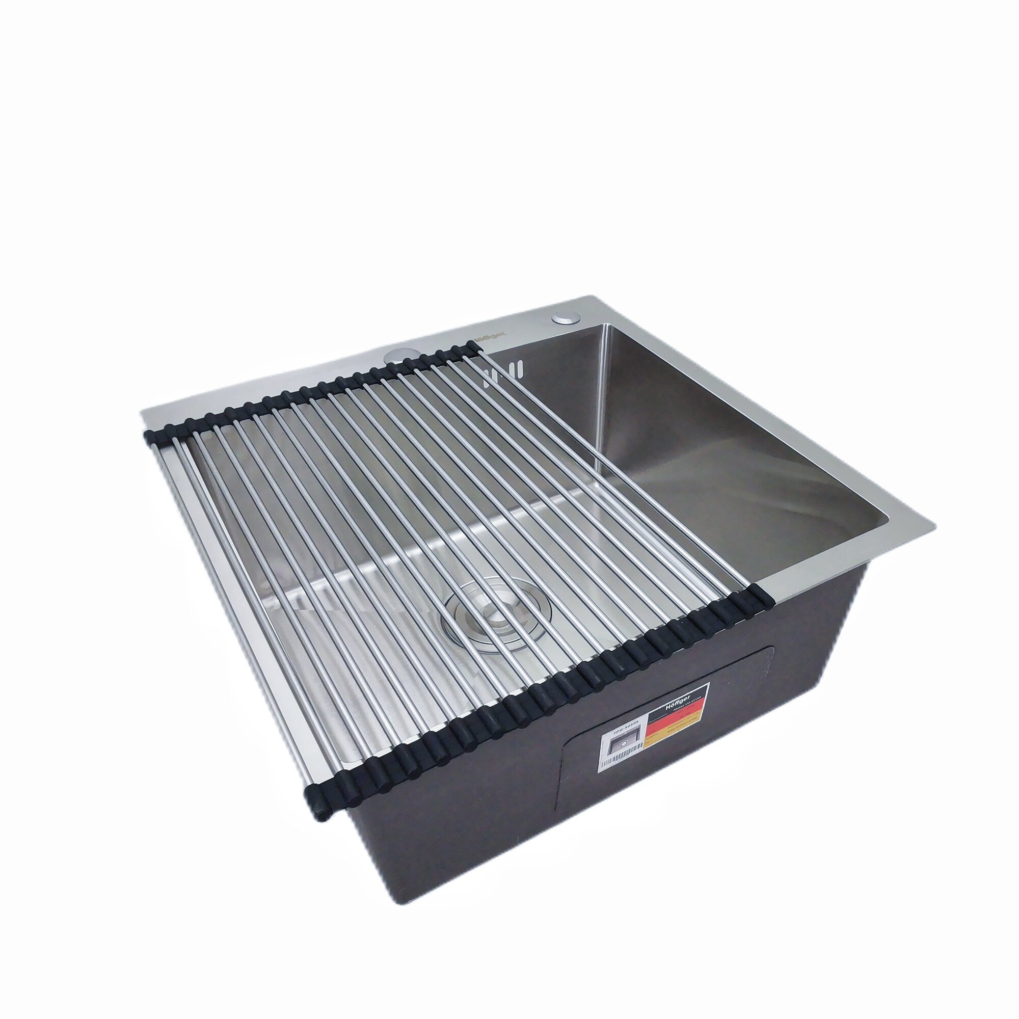 Мойка для кухни Hoffger 5050 Satin (Сталь сатин), размер 500*500 мм, матовая нержавеющая сталь - фотография № 6