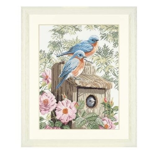 Набор для вышивания на хлопке LANARTE Garden Bluebirds, арт. PN-0008197