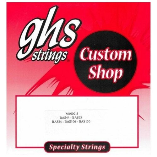 GHS M6000-5 (44-130) круглая обм. никелированные струны для 5 ти струнной бас гитары olympia ebs455