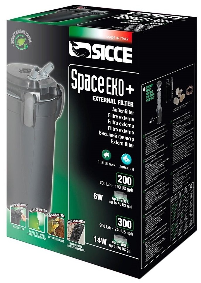 Внешний фильтр Sicce SPACE EKO+ 100, 550 л/ч для аквариумов до 100 л (60622)