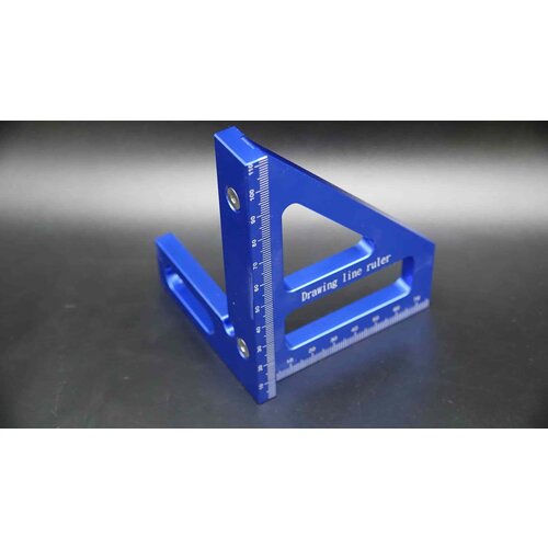 Алюминиевый Угольник 3D разметочный, 45° и 90°, Синий универсальный алюминиевый угольник для 3d заготовок зубр 7 в 1 3d 34399