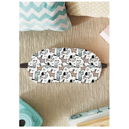 фото Маска для сна joyarty "собаки на белом"