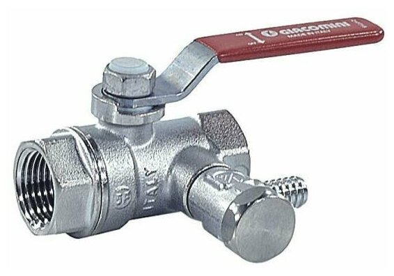 фото Кран шаровой латунь со спускником R250DS хром Ду20 Ру42 ВР G3/4" рычаг со спускником Giacomini