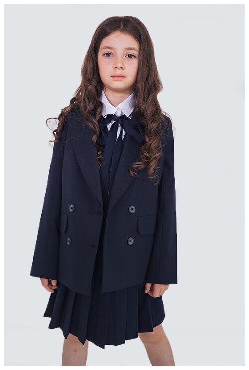 Школьный пиджак Leya.me, размер 140, синий
