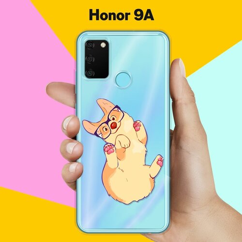 Силиконовый чехол Корги в очках на Honor 9A силиконовый чехол love корги на honor 9a