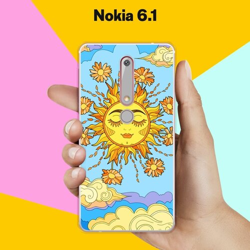 Силиконовый чехол на Nokia 6.1 Солнце / для Нокия 6.1 силиконовый чехол на nokia c10 нокия с10 солнце живопись