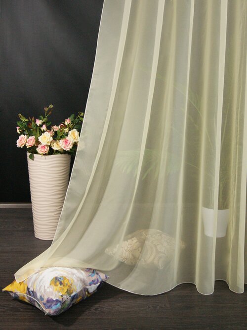 Тюль-вуаль I-linen на шторной ленте, размер 290х260см