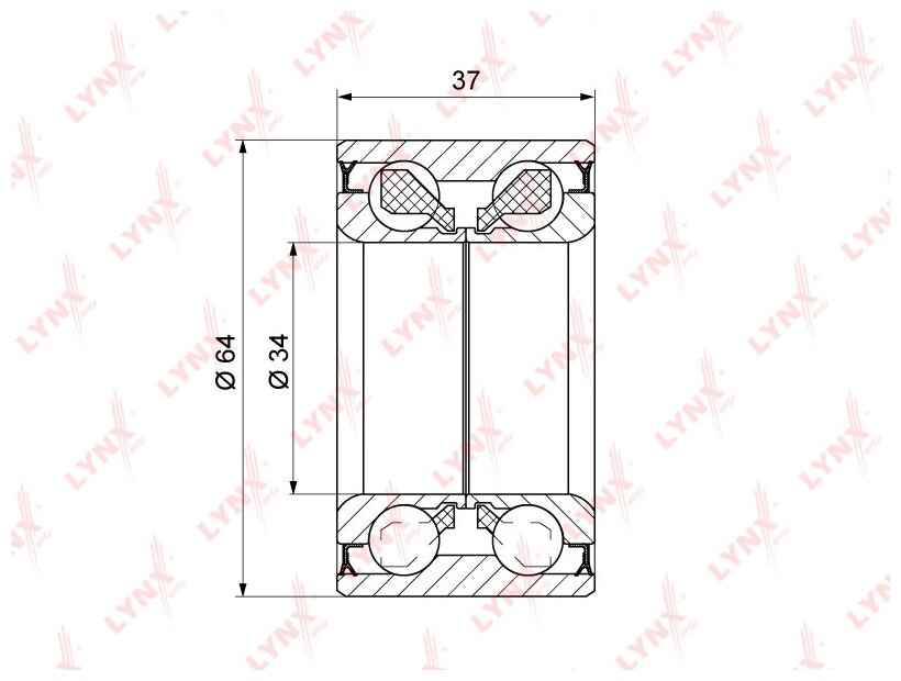 Подшипник ступицы колеса перед LYNXauto WB-1241
