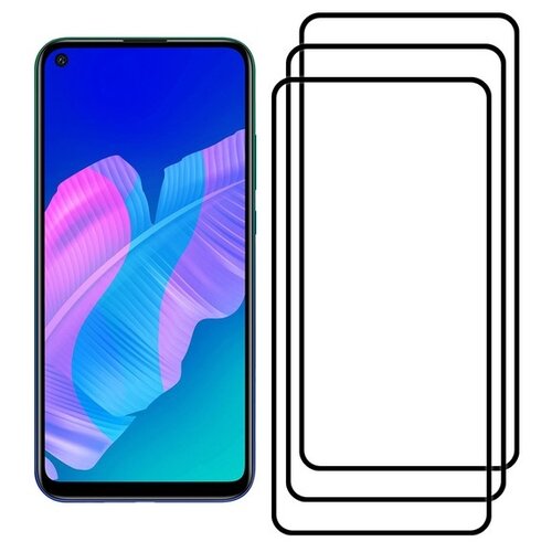 Комплект 2 стекла + 1 в подарок Full Glue Premium Krutoff для Huawei P40 черное защитное стекло luxcase для huawei y6 2019 2 5d полноклеевое черная рамка комплект 2 шт