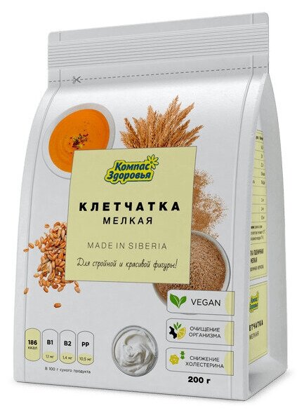 Клетчатка мелкая , 200 г Компас Здоровья