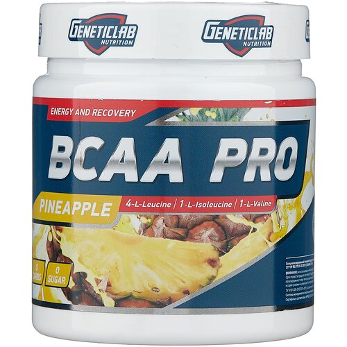 Аминокислота Geneticlab Nutrition BCAA Pro, ананас, 250 гр. geneticlab nutrition bcaa pro 4 1 1 250г ананас