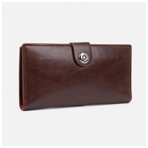 фото Кошелёк на магните, отдел для купюр, для карт, для монет, цвет коричневый теропром