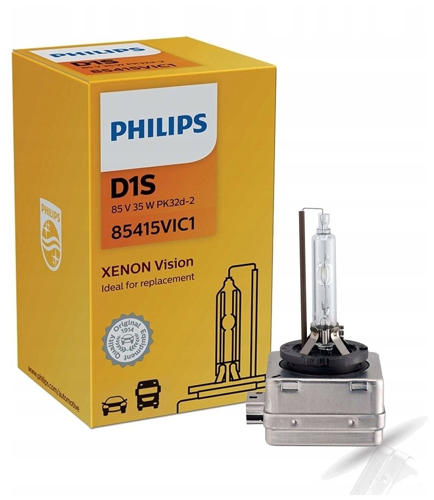 Philips Ксеноновая Автолампа D1S 35W Xenon Vision 1шт+ QR код подлинности 85415VIC1