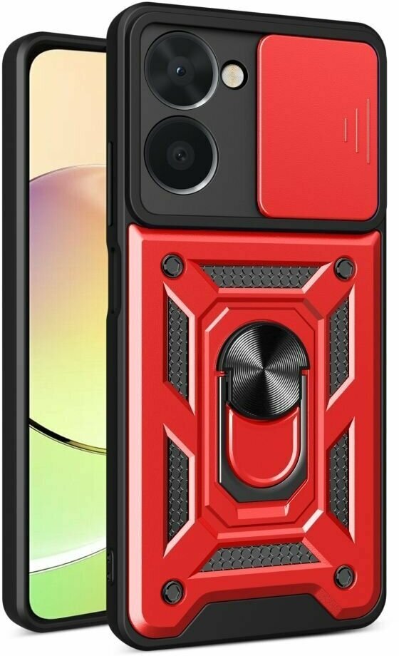 фото Чехол противоударный armors для Realme 10 4G / Реалми 10 4G с защитой камеры (Красный)