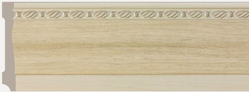 Изображение товара Плинтус декоративный Cosca 95х14х2400мм, влагостойкий, лен. Набор 4шт.