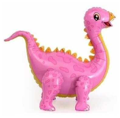 Фольгированный стоячий шар с воздухом фигура динозавр Розовый Стегозавр