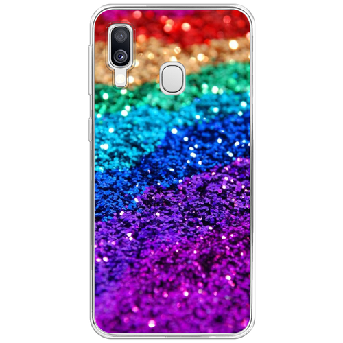 Силиконовый чехол на Samsung Galaxy A40 / Самсунг Галакси А40 Блестящая радуга рисунок