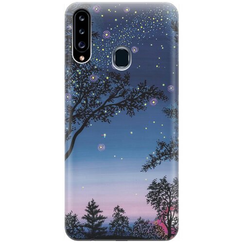фото Силиконовый чехол на samsung galaxy a20s / самсунг а20 эс с принтом "деревья и звезды" gosso