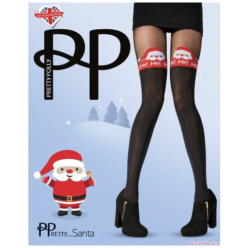 Колготки  Pretty Polly Колготки в рождественском стиле с имитацией ботфорт, черный, S-M-L, 60 den, размер 2-4, мультиколор