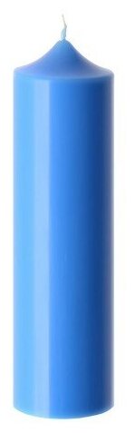Магическая свеча-колонна 22 см голубая