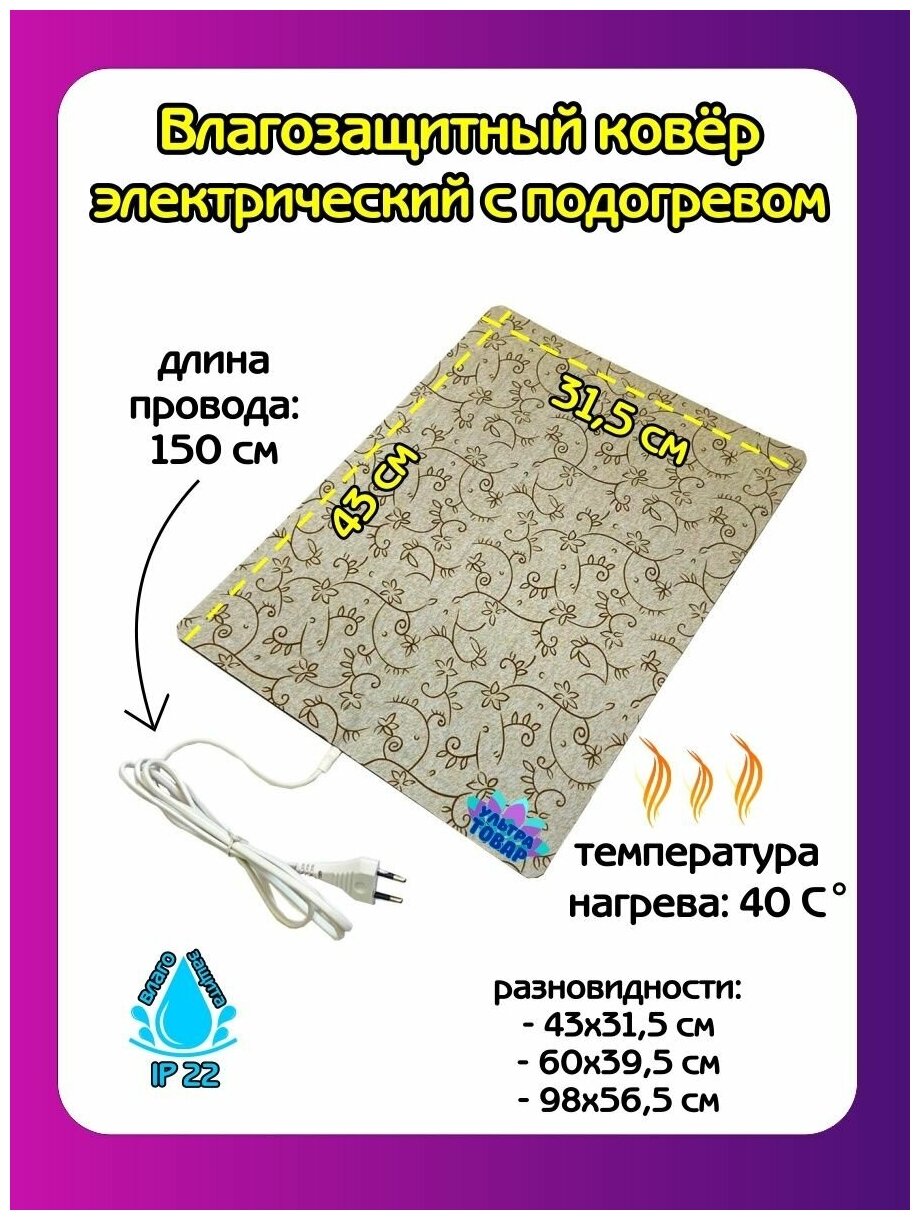 фото Влагозащищенный ковер электрический с подогревом