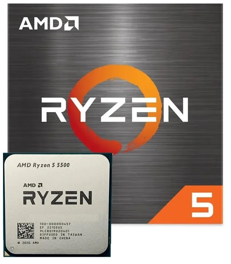 Процессор AMD Ryzen 5 5500 AM4, 6 x 3600 МГц, BOX