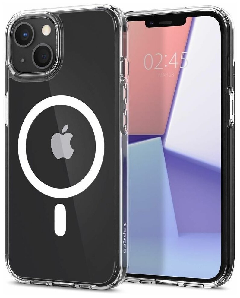 Чехол Spigen на Apple iPhone 13 (ACS03528) Ultra Hybrid Mag (MagFit) / Спиген чехол для Айфон 13 MagSafe, противоударный, с защитой камеры, белый