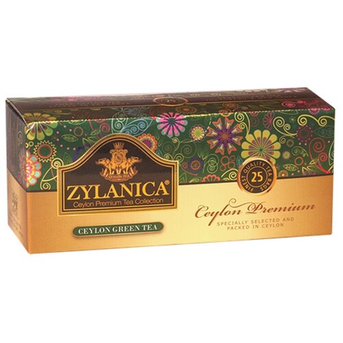 Чай в пакетиках ZYLANICA Ceylon Premium Collection зелёный 100 шт по 2 гр