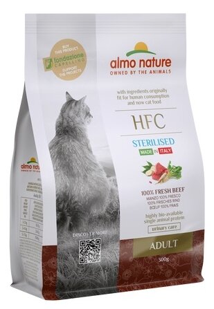 ALMO NATURE HFC ADULT STERILIZED BEEF для взрослых кастрированных котов и стерилизованных кошек со свежей говядиной (0,3 кг)