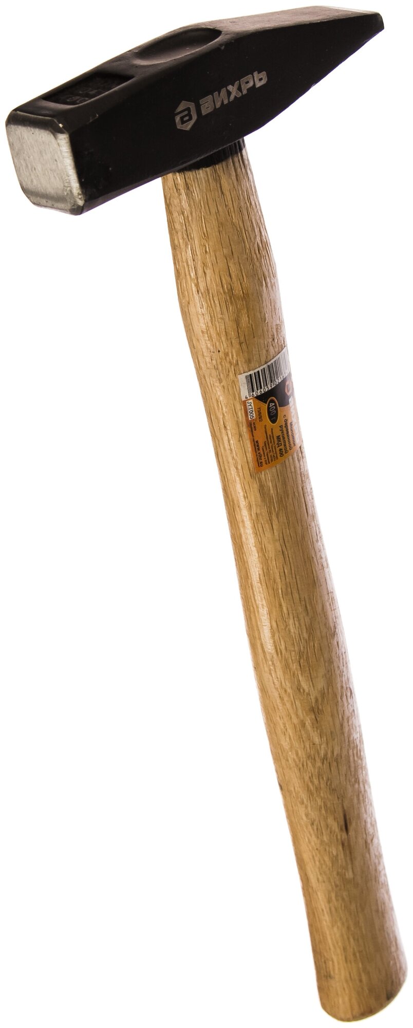 Молоток 400гр. Квадратный боёк, деревянная ручка Вихрь