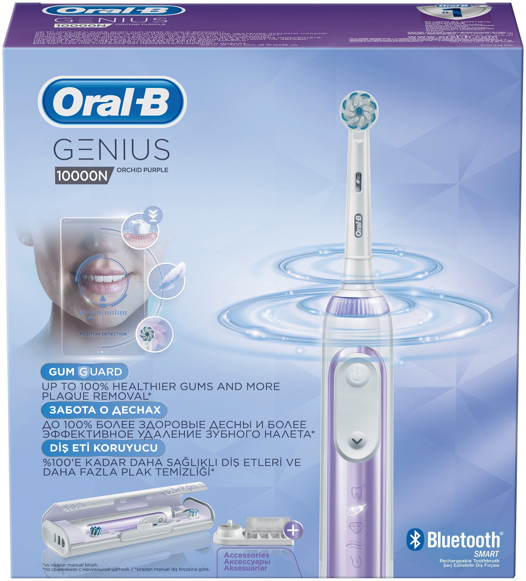 Электрическая зубная щетка Oral-B Genius 10000N D701.545.6XC, orchid purple - фотография № 5