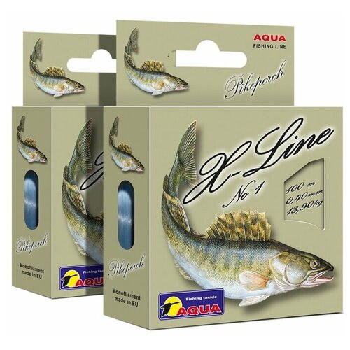 фото Леска aqua x-line pikeperch (судак) 0,40mm, набор 2шт. по 100m