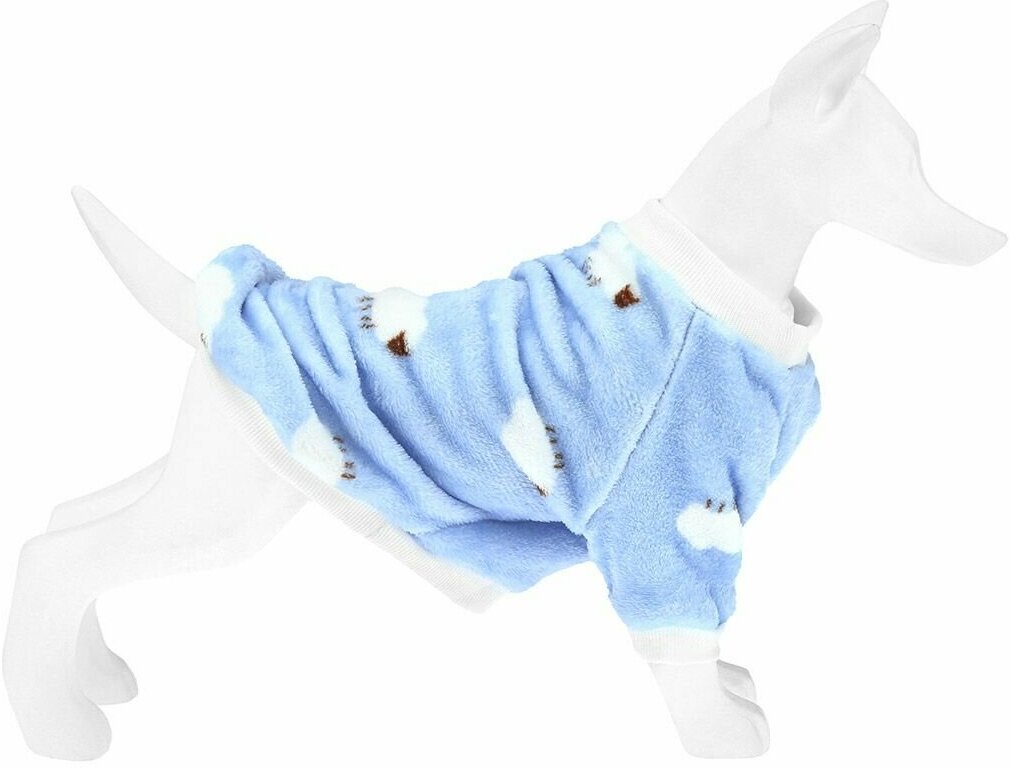 "Пэт тойс (Pet toys)" Одежда для собаки "Толстовка" "Овечка" р-р M, цвет-голубой, плюш (100% полиэстер) - фотография № 9