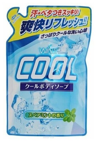 Мыло жидкое для тела Nihon охлаждающее ментол-мята, сменный блок, 400 мл
