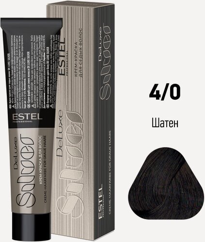 Изображение товара ESTEL De Luxe Silver крем-краска для седых волос, 4/0 шатен, 60 мл