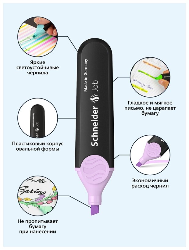 Schneider Набор текстовыделителей Job (115097), 6 шт., 6 шт. - фотография № 4