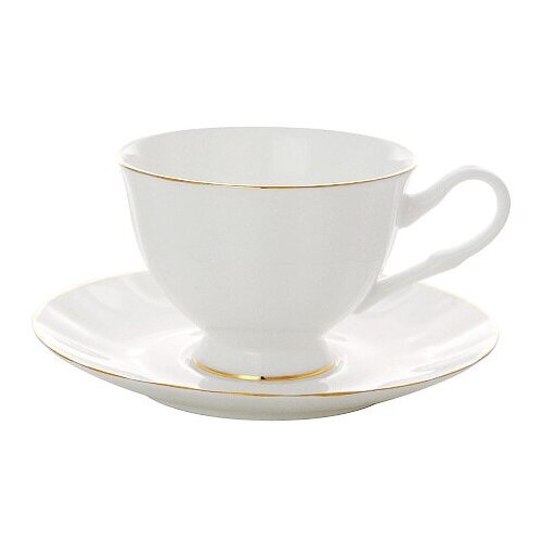 Чашка с блюдцем чайная форма Нега рисунок Золотая лента Императорский фарфоровый завод 2632₽