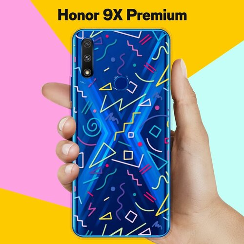 Силиконовый чехол Цветной узор на Honor 9X Premium силиконовый чехол узор из такс на honor 9x premium