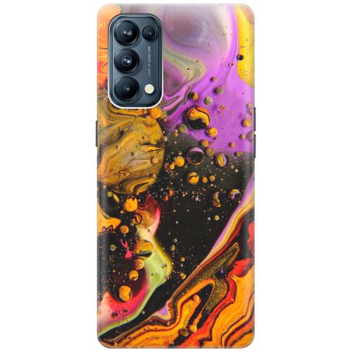 фото Силиконовый чехол на oppo reno5 / оппо рено5 с принтом "разноцветные капли" gosso