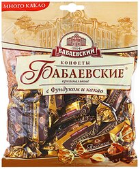 Конфеты Бабаевский Бабаевские Оригинальные с фундуком и какао, халвично-шоколадная начинка, пакет, 200 г