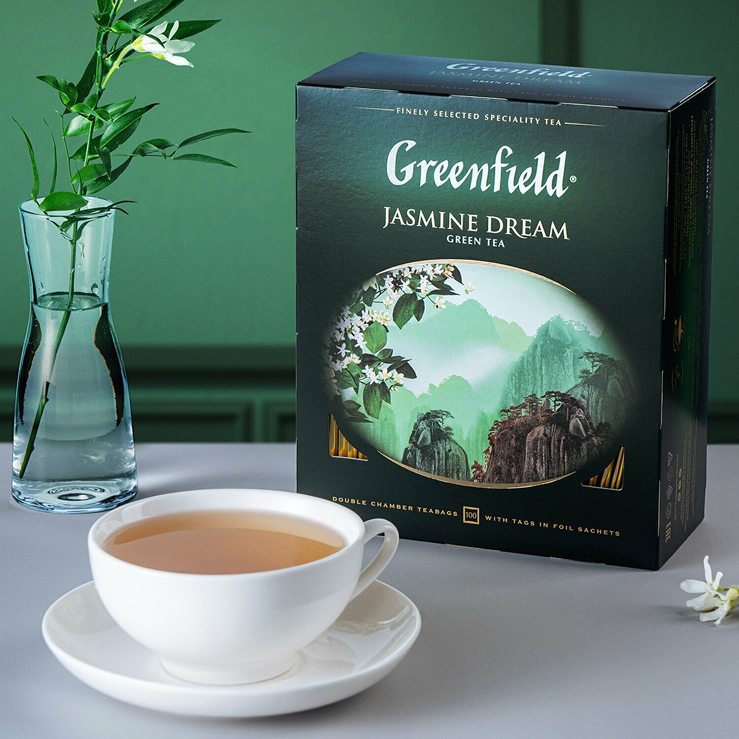 Чай зеленый Greenfield Jasmine Dream 100*2г ОРИМИ - фото №11
