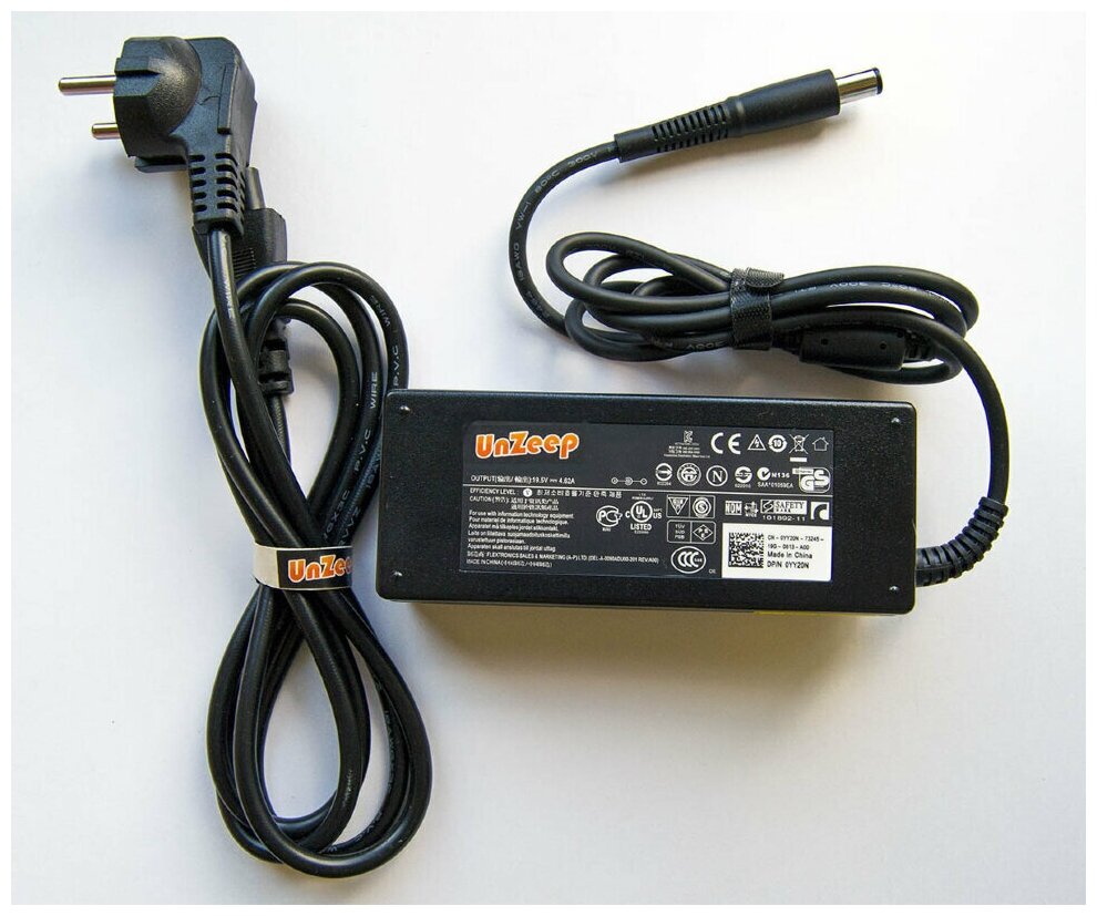 Для DELL Inspiron 5521 5521-6297 Зарядное устройство UnZeep, блок питания ноутбука (адаптер + сетевой кабель)