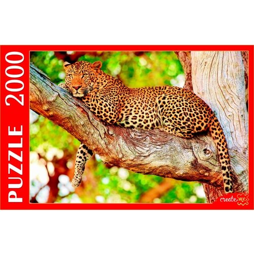 Пазл Рыжий Кот 2000 деталей: Изящный леопард на дереве